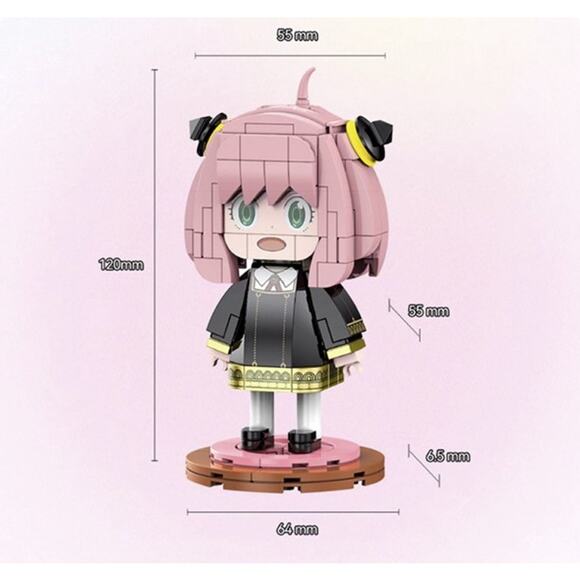 Sunrisepop Official Spy Family Big Head Bricks Anya Forger - Picture 5 of 6